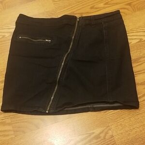 BONGO Black Asymmetrical Zipper Pencil Skirt